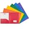 JAM Paper Primary Color Heavy Duty Plastic 2-Pocket School Folders, 6ct.